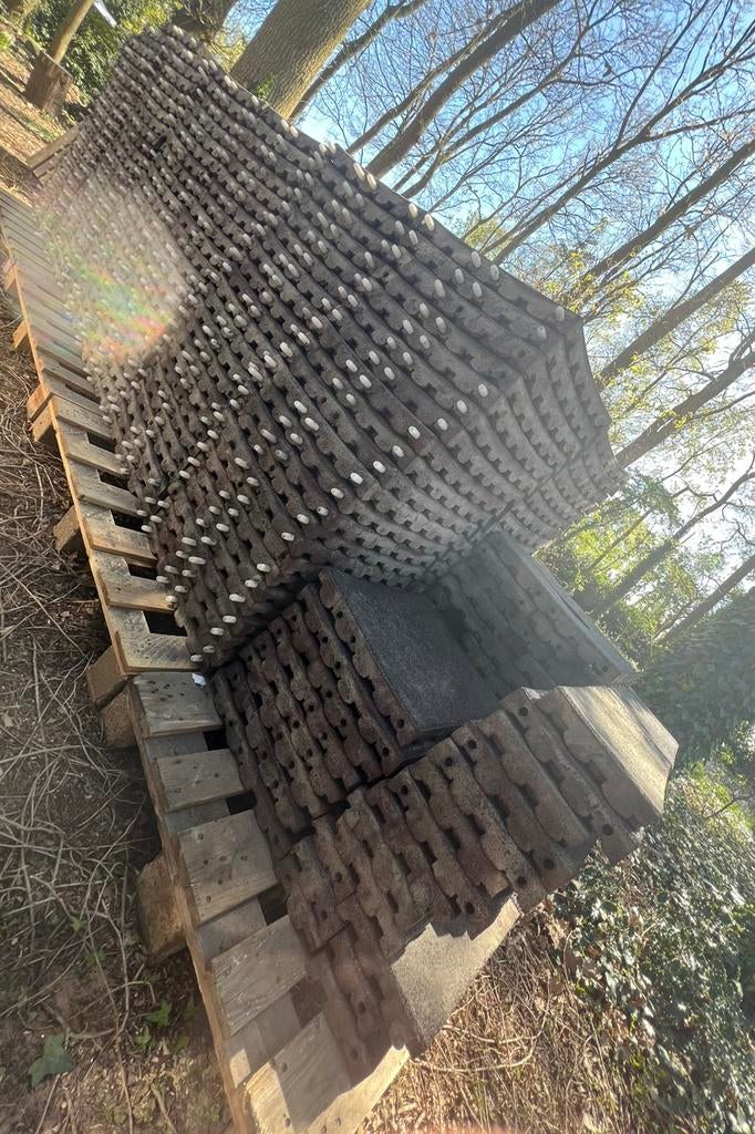 176 stuks 50x50x5 rubberen tegels, Ophalen, Zo goed als nieuw, Overige materialen