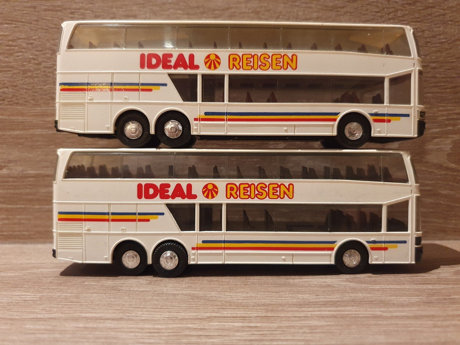 Herpa set 2 stuks Setra S228DT Ideal Reisen bus 1:87, Ophalen of Verzenden, Gebruikt, Bus of Vrachtwagen, Herpa