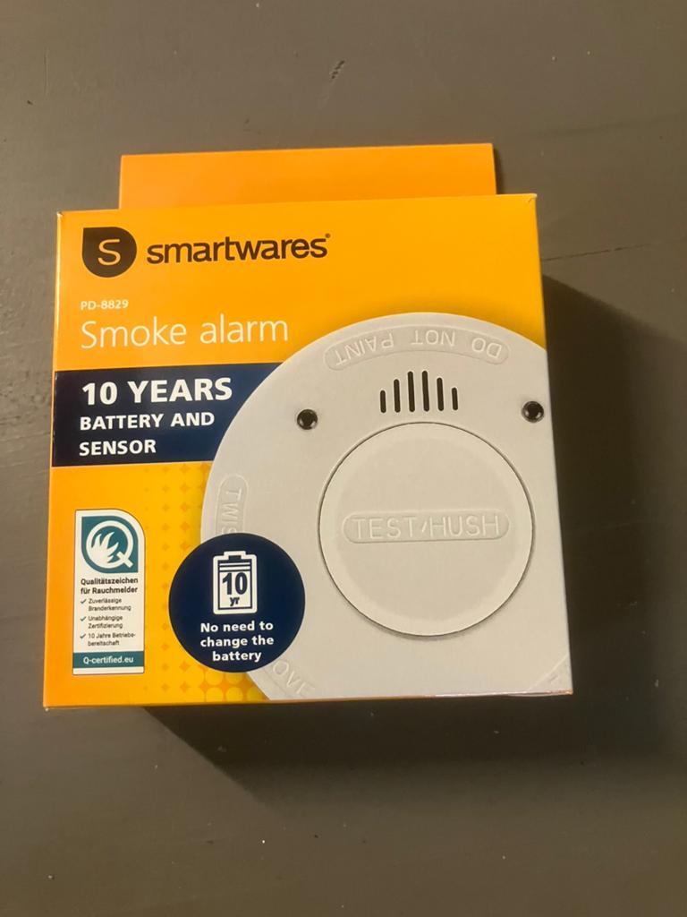 Rookmelder met batterij voor 10 jaar!! Nieuw in doos., Detector, Sensor of Melder, Nieuw, Ophalen of Verzenden, Rook