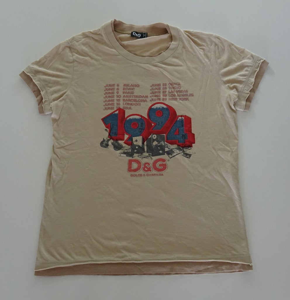 Vintage Dolce & Gabbana T-Shirt met Opdruk voor Heren maat L, Ophalen, Zo goed als nieuw, Zwart