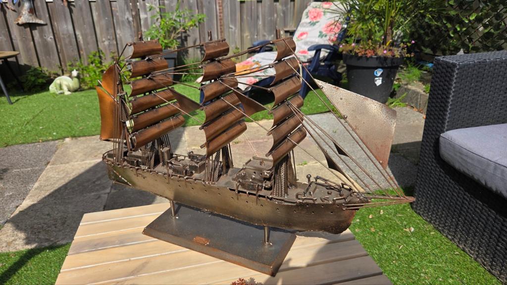 Groot metalen en koperen schip - Hinz & Kunst design, Ophalen, Koper