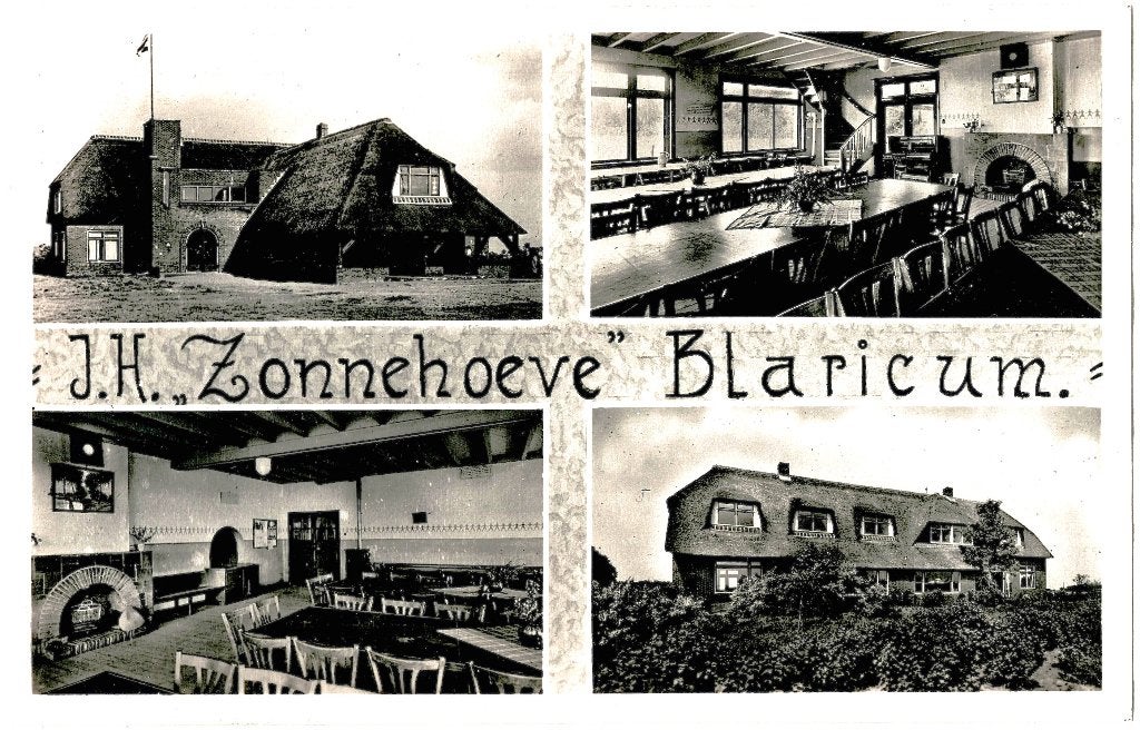Blaricum, jeugdherberg Zonnehoeve, verstuurd 1954,, Verzamelen, Verzenden, 1940 tot 1960, Gelopen, Noord-Holland