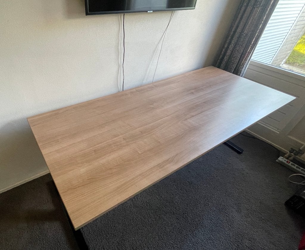 Bureautafel, kantoortafel, Ophalen, Spaanplaat of MDF, Bruin, Zo goed als nieuw