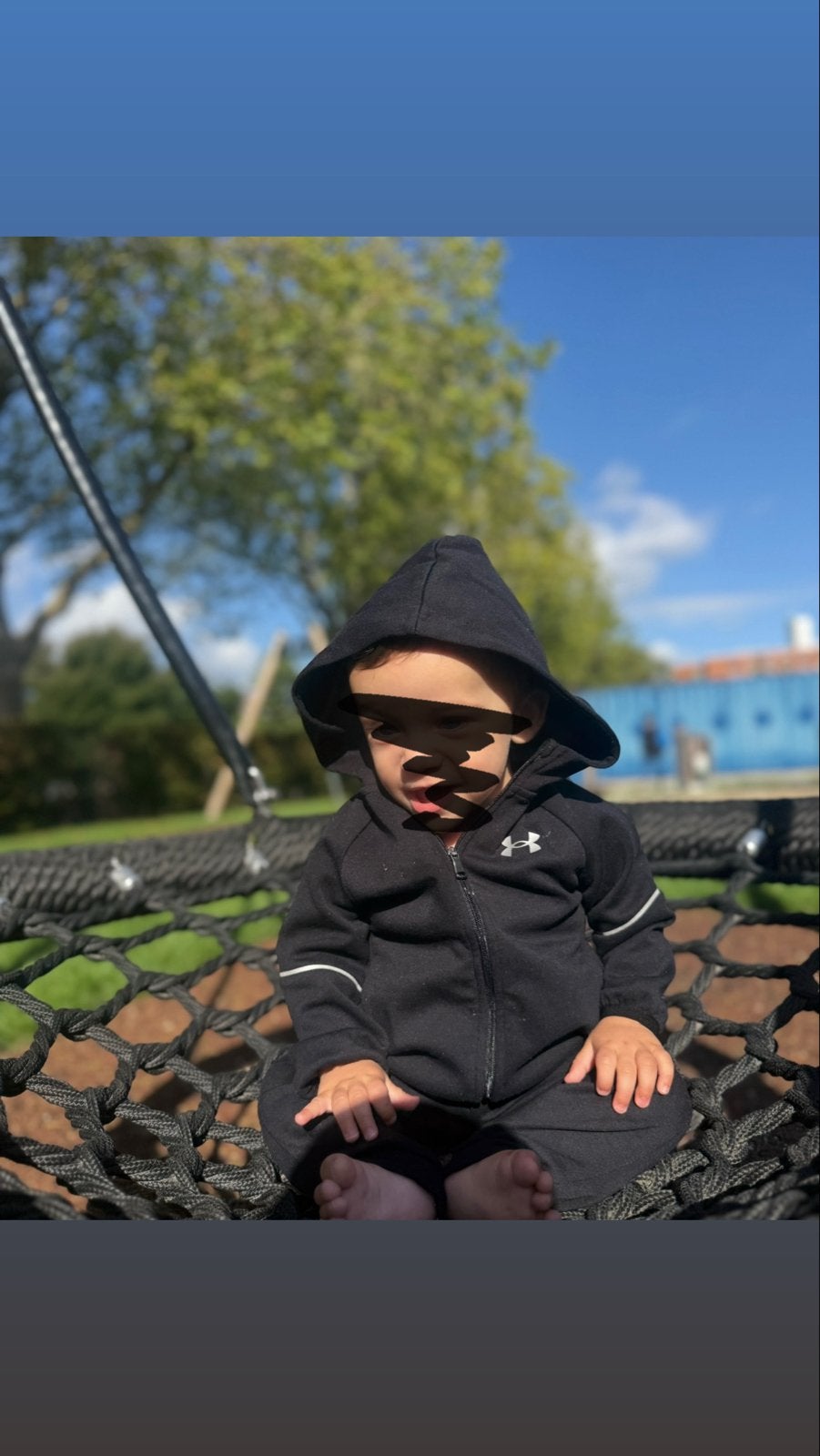 Under Armour trainingspak voor baby's - Zwart 9/12 maanden, Ophalen of Verzenden, Zo goed als nieuw, Jongetje of Meisje