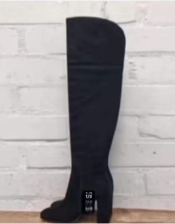 Kenneth Cole - Suedeleren overknee boots maat 37 - Nieuw, Kleding | Dames, Schoenen, Hoge laarzen, Zwart, Kenneth Cole, Nieuw
