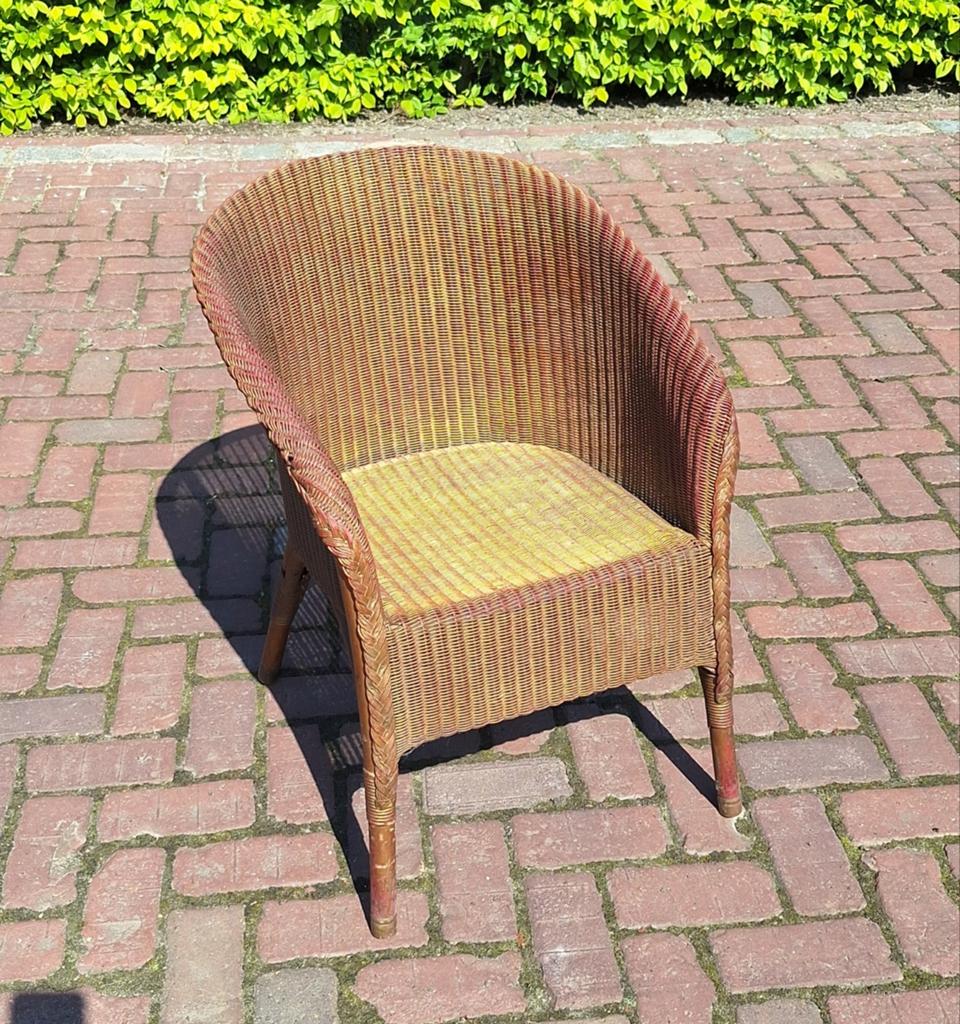 Rotan kuipstoeltje, Ophalen, Gebruikt, Bruin, Riet of Rotan