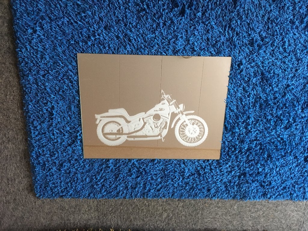 harley davidson spiegel ingegraveerd, Ophalen, Zo goed als nieuw, Minder dan 100 cm, Rechthoekig