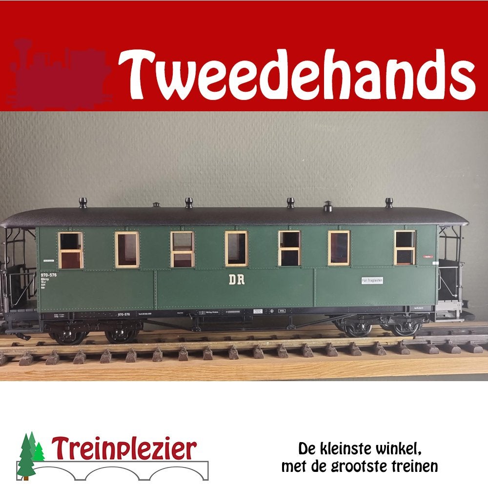 LGB 35350 G DR Personenwagen mit Traglastenabteil, Hobby en Vrije tijd, Niet ingevuld, Gelijkstroom, Niet ingevuld, Wagon
