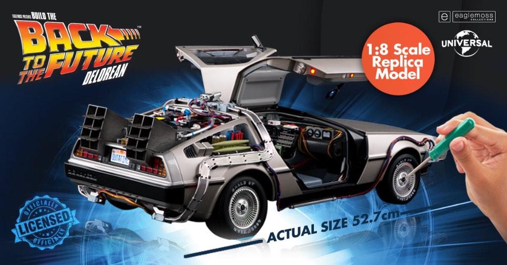 Delorean Back to the Future Scale 1/8 Eaglemoss Ongebouwd, Ophalen, Zo goed als nieuw, 1:5 t/m 1:8, Auto