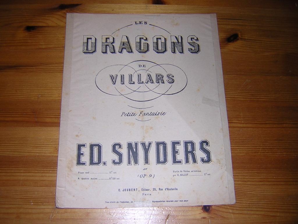 Les dragons de villars - edouard snyders, Gebruikt, Ophalen of Verzenden, Artiest of Componist, Piano