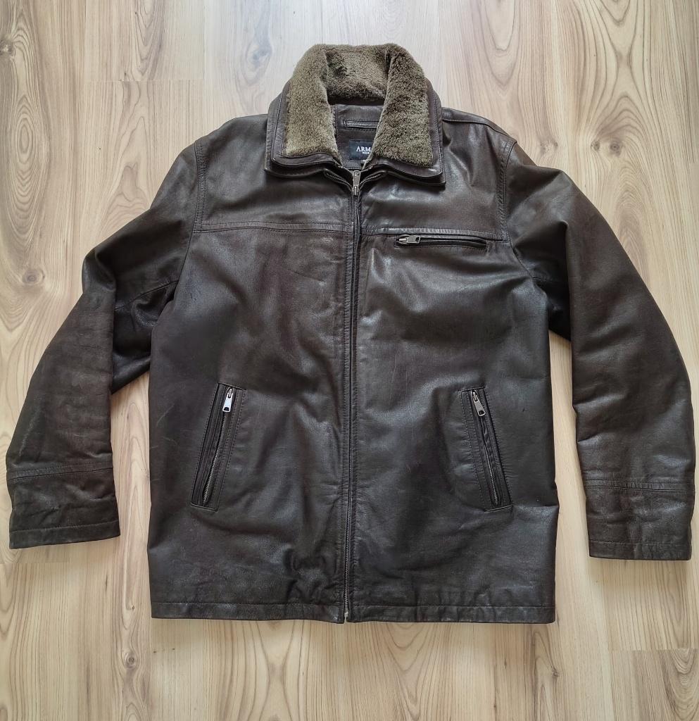 Leren Bruine Herenjas  XL ARMA, Kleding | Heren, Jassen | Winter, Ophalen, Maat 52/54 (L), Bruin, Arma
