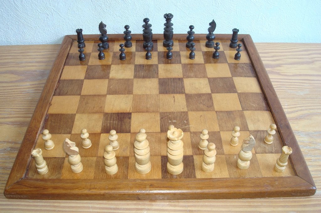 SCHAAKSPEL REGENCE STIJL FRANS HOOGTE KONING 7,5 CM, Ophalen of Verzenden