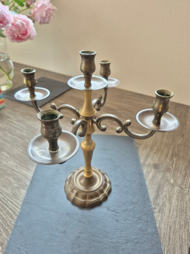 vintage kandelaar, Huis en Inrichting, Woonaccessoires | Kandelaars en Kaarsen, Ophalen, Gebruikt, Overige kleuren, 25 tot 50 cm