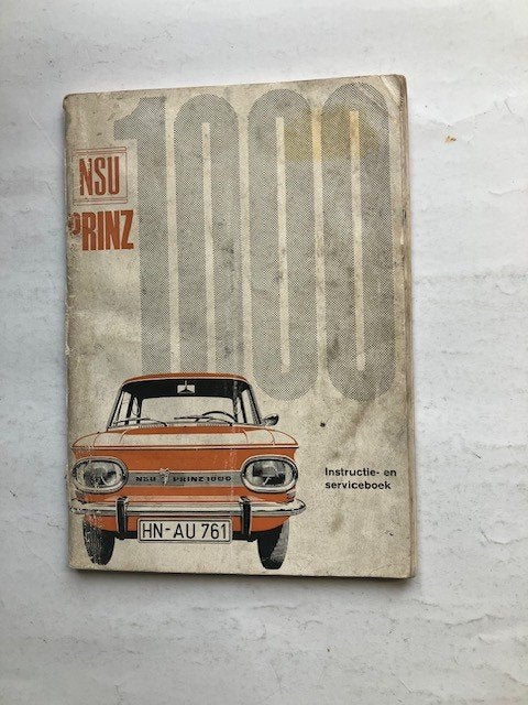 NSU Prinz 1000 Instructie- en Serviceboek  1966   NL, Ophalen of Verzenden