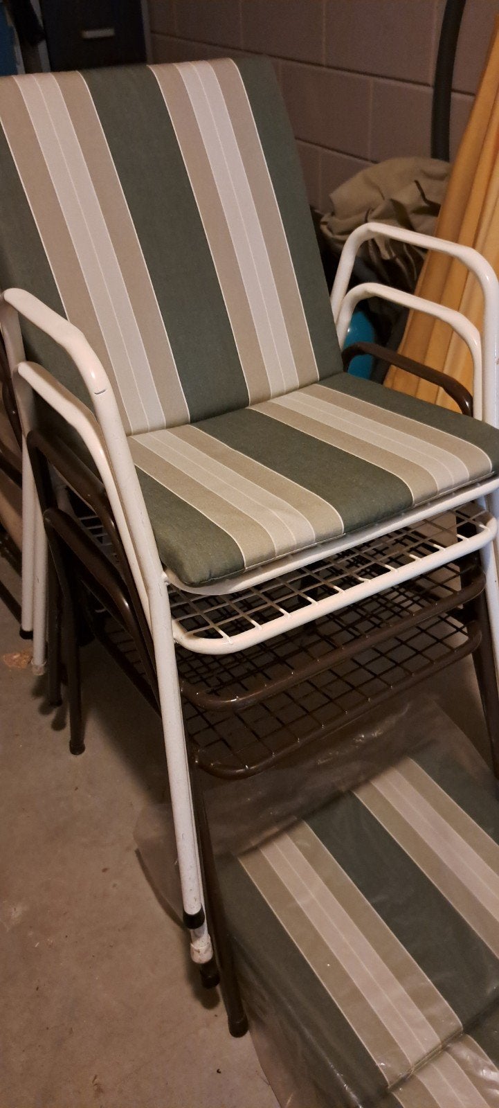4 vintage jaren 70 tuinstoelen incl kussens, Ophalen, Zo goed als nieuw
