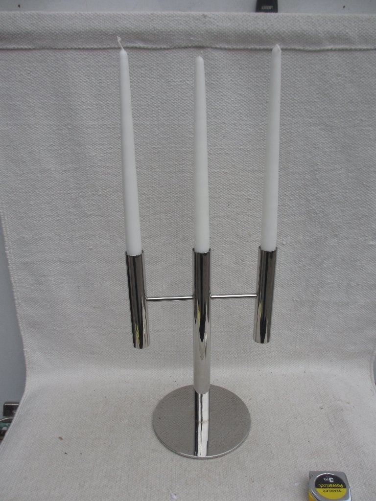 2 stuks 3-armige kandelaar door WMF chroom zgan, Overige merken, Ophalen of Verzenden, Zo goed als nieuw, 33 cm