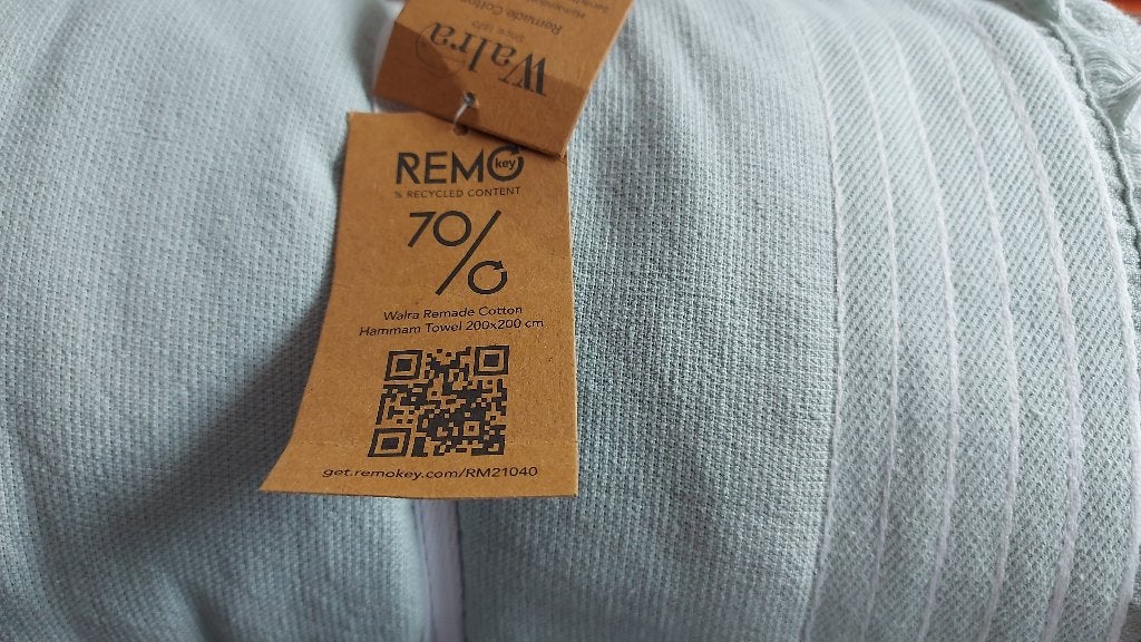 WALRA gerecyclede katoenen HAMMAM-oranje en mint 2x2 mtr, Overige kleuren, Overige merken, Handdoek, Nieuw