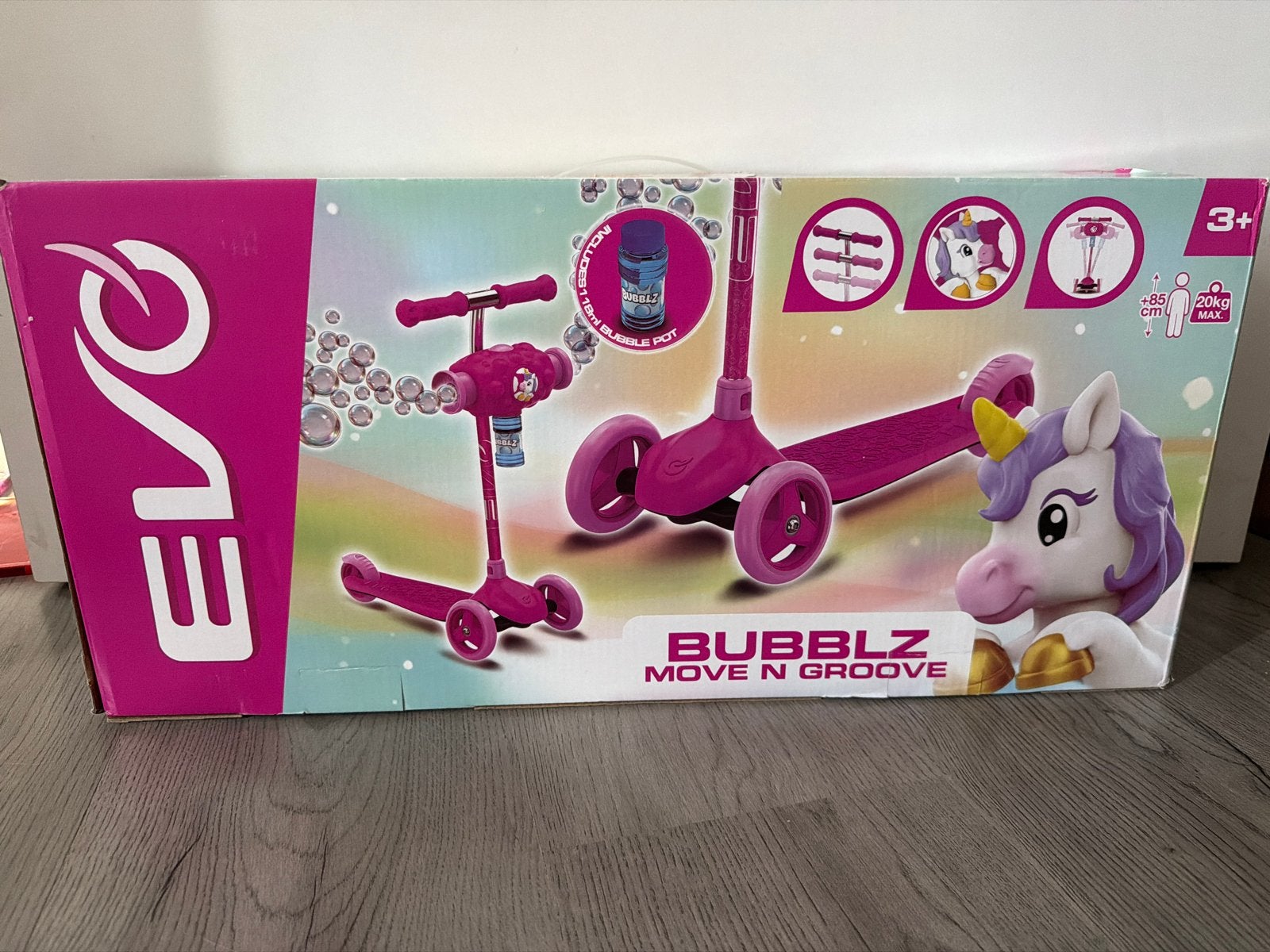 Nieuwe EVO Bubblz Move N Groove step met eenhoorn, Fietsen en Brommers, Steps, Ophalen of Verzenden, Nieuw, Gewone step