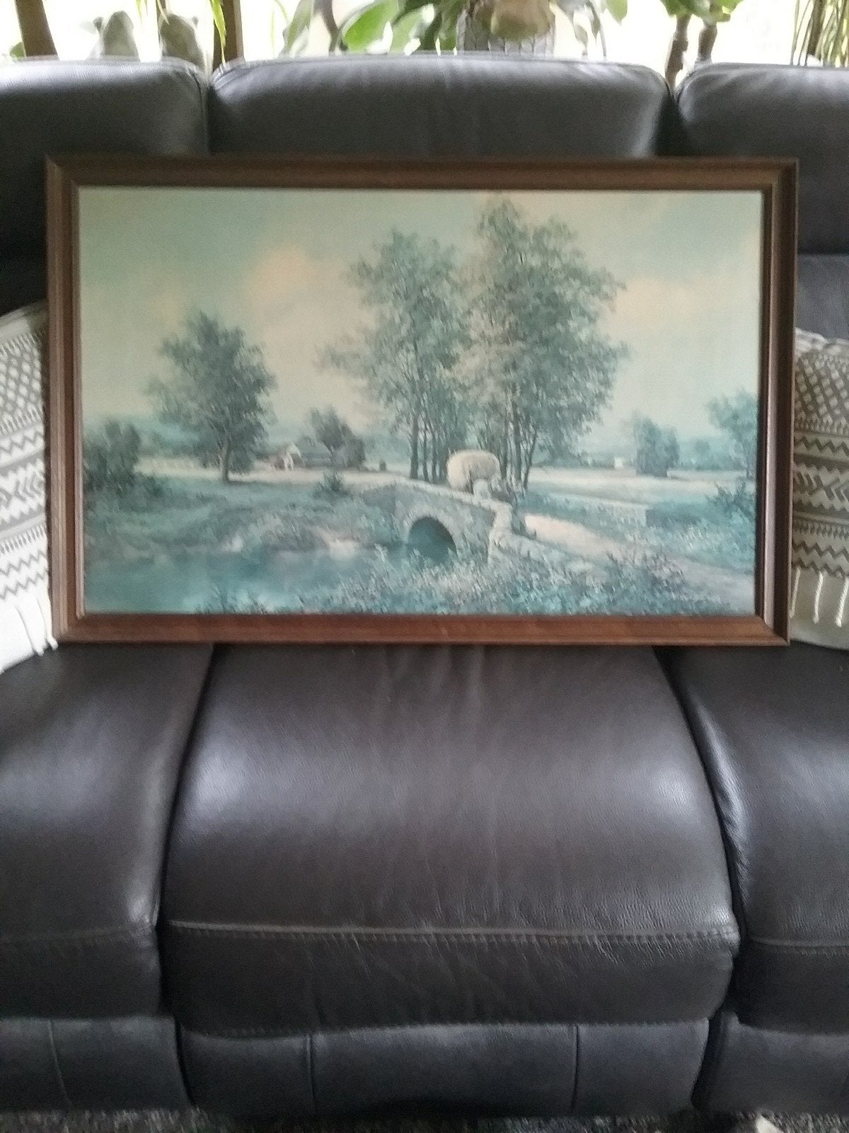 GROOT SCHILDERIJ 70-IGER JAREN GESIGNEERDE DRUK, Ophalen