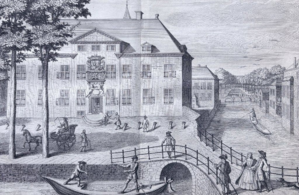 (ca. 1730) ’t Lands Geschut-Huis, Den Haag  – Reinier Boitet, Antiek en Kunst, 30 cm, Verzenden, Stadsgezicht, 35 cm