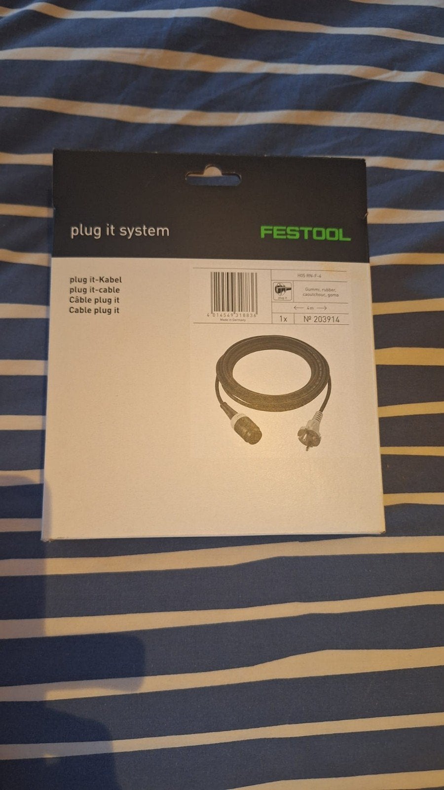 Festool Aansluitsnoer 4 meter - Nieuw in doos, Ophalen of Verzenden, Nieuw, Kabel of Snoer
