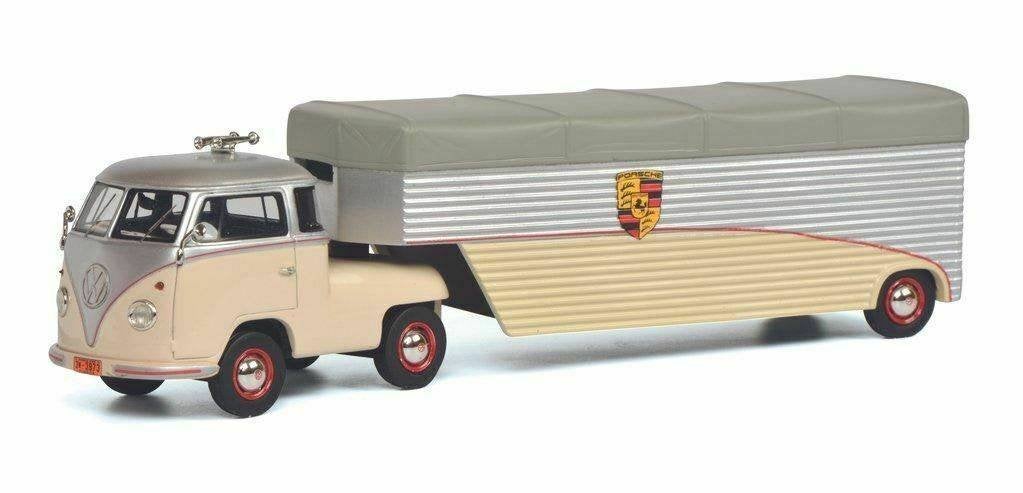 VW Volkswagen bus T1 met trailer van Schuco 1/64 Porsche, Ophalen of Verzenden, Nieuw, Auto