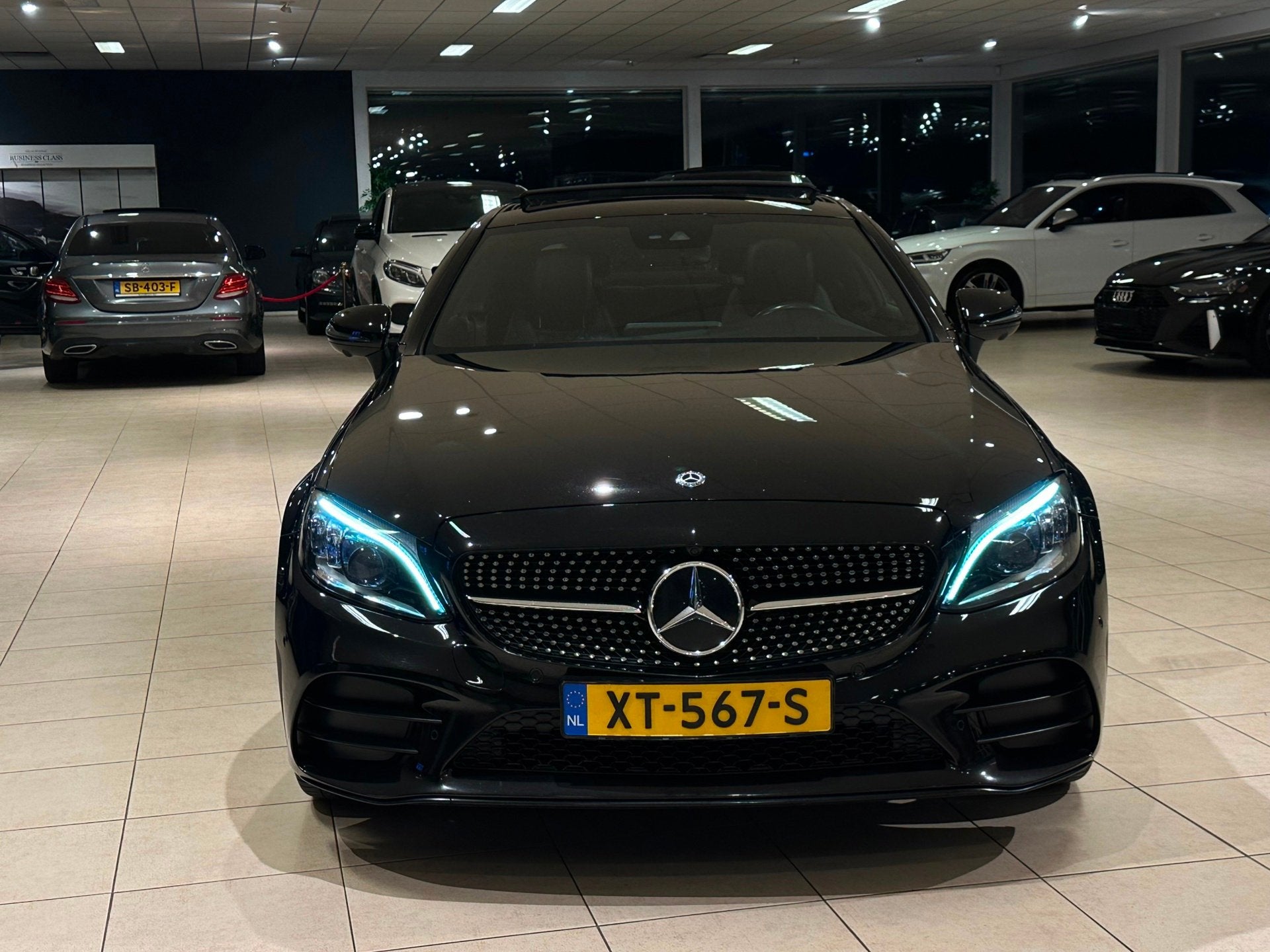 Mercedes-Benz C-klasse Coupé C180 AMG/PANO/BURMESTER/NAP/MU, Dealer onderhouden, 4 stoelen, Alcantara, Zwart