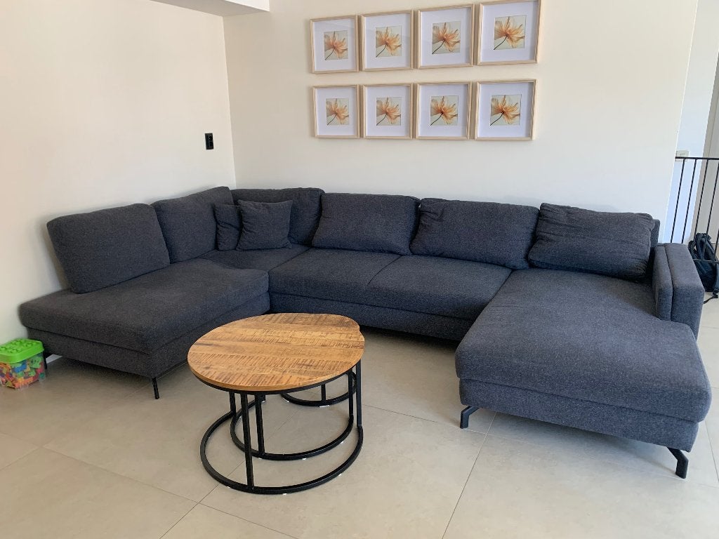 Loungebank grijs, Gebruikt, Hoekbank, 300 cm of meer, Ophalen of Verzenden
