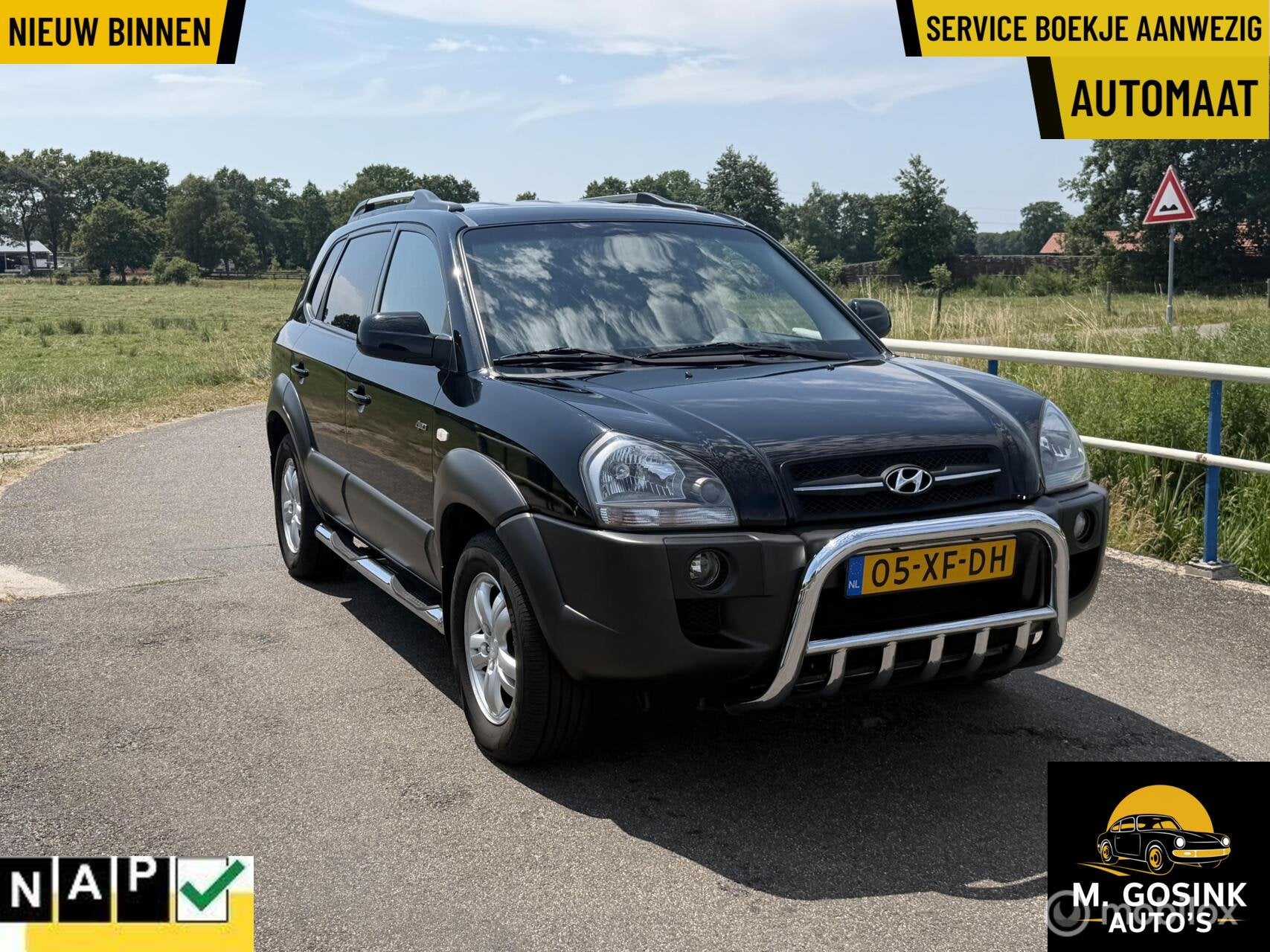 Hyundai Tucson 2.7 V6 4WD 137km Nap Airco Trekhaak Automaat, Auto's, Automaat, Gebruikt, 2656 cc, Zwart