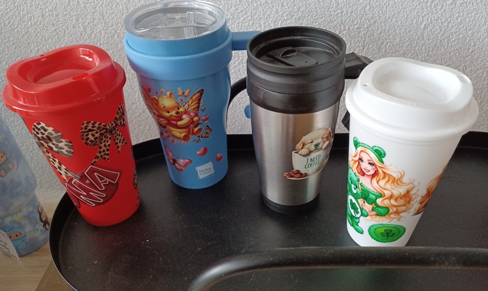 Nieuwe koffie- en drinkbekers met UV DTF stickers, Overige typen, Kunststof, Nieuw, Ophalen of Verzenden