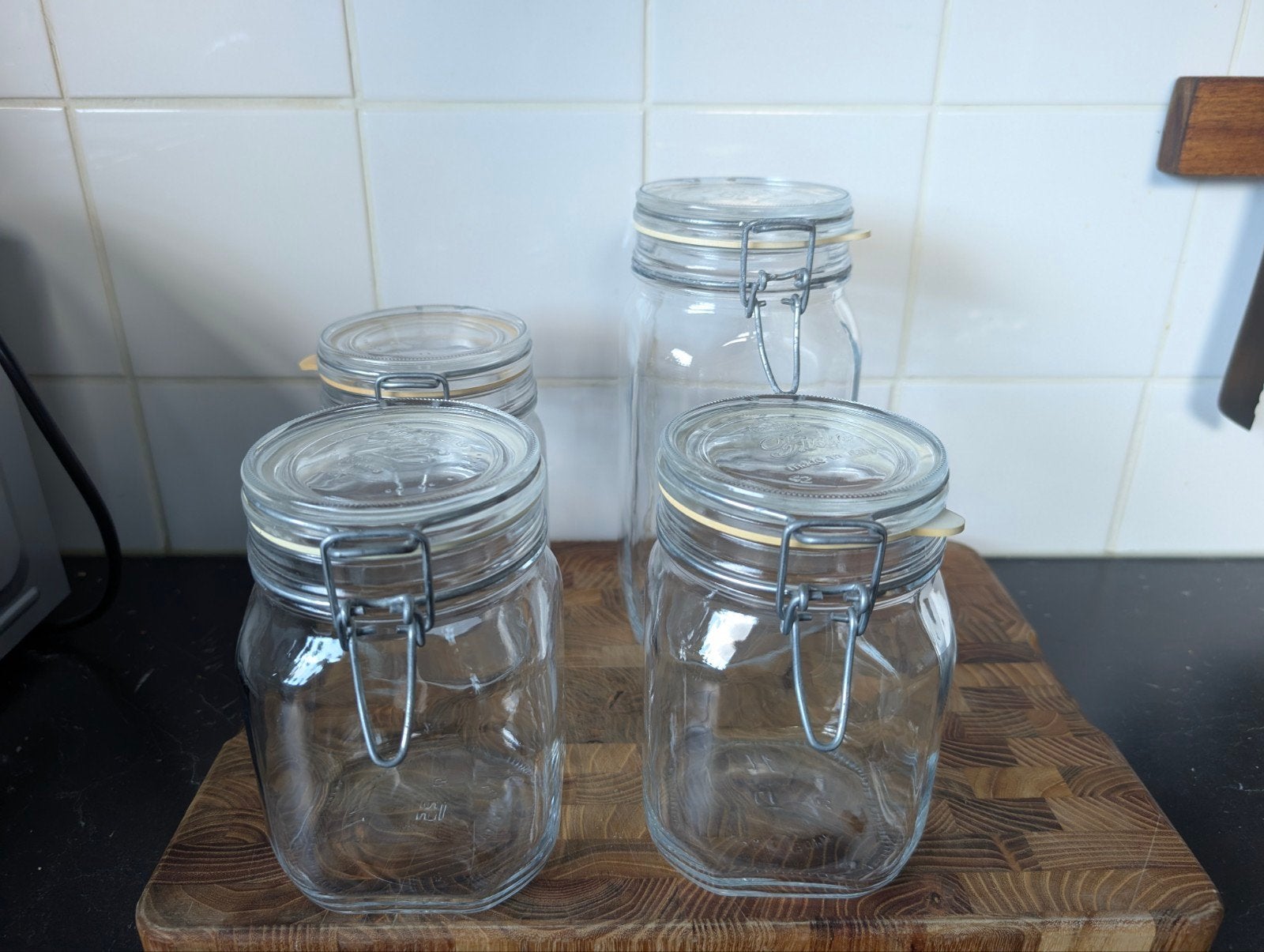 weckpotten 4 stuks, Huis en Inrichting, Ophalen, Glas, Pot, Bus of Blik