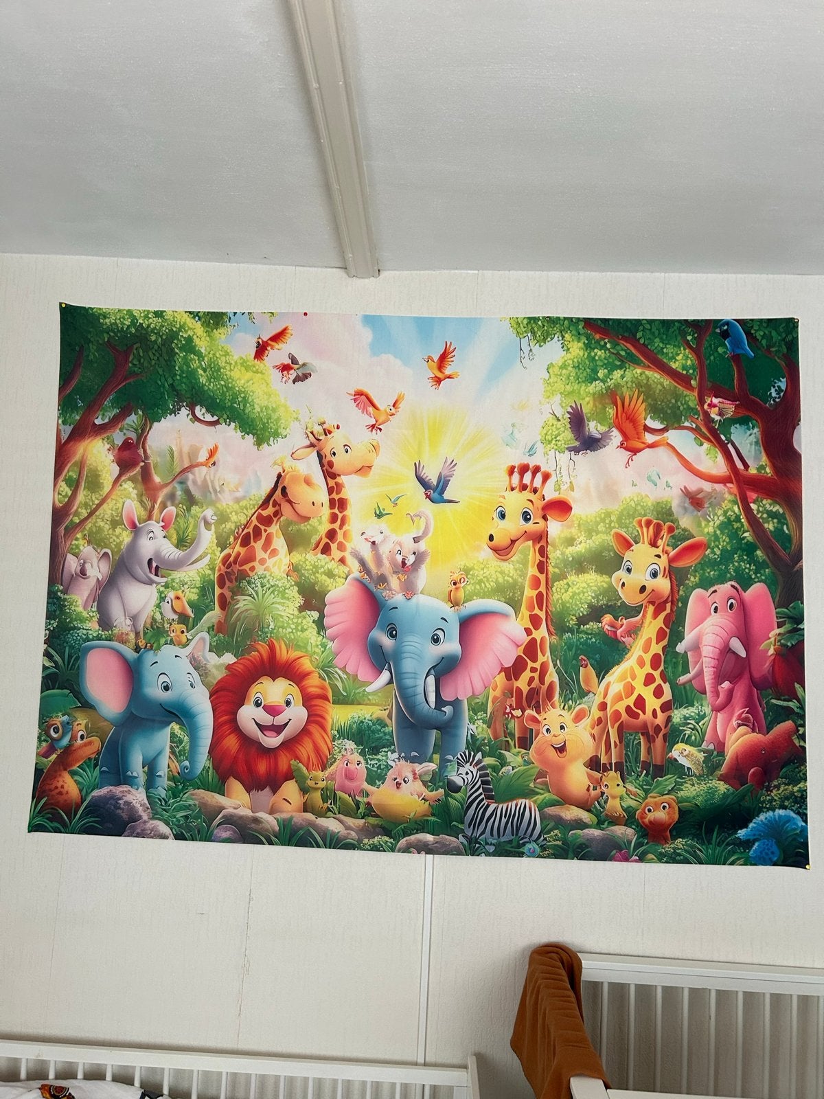Dieren wanddoek voor kinderkamer 150x210 cm, Kinderen en Baby's, Ophalen of Verzenden, Nieuw, Ophangbaar, Wanddecoratie