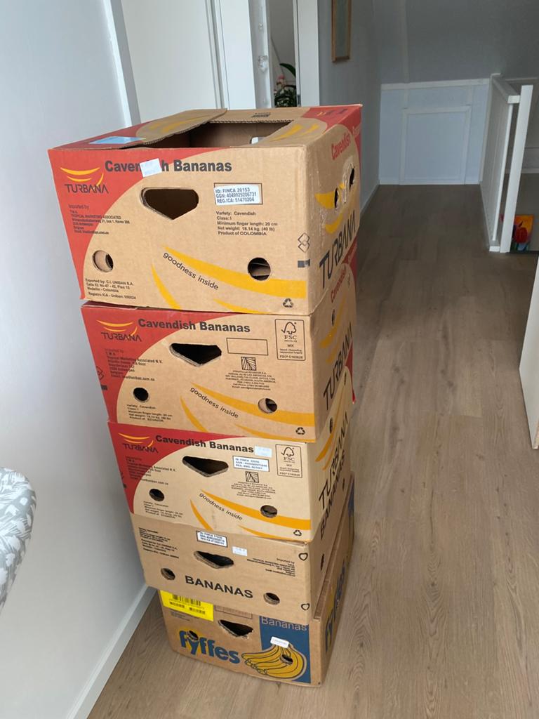 Verhuisdozen met triplex bodem., Doos, 50 tot 75 cm, Ophalen of Verzenden, Zo goed als nieuw