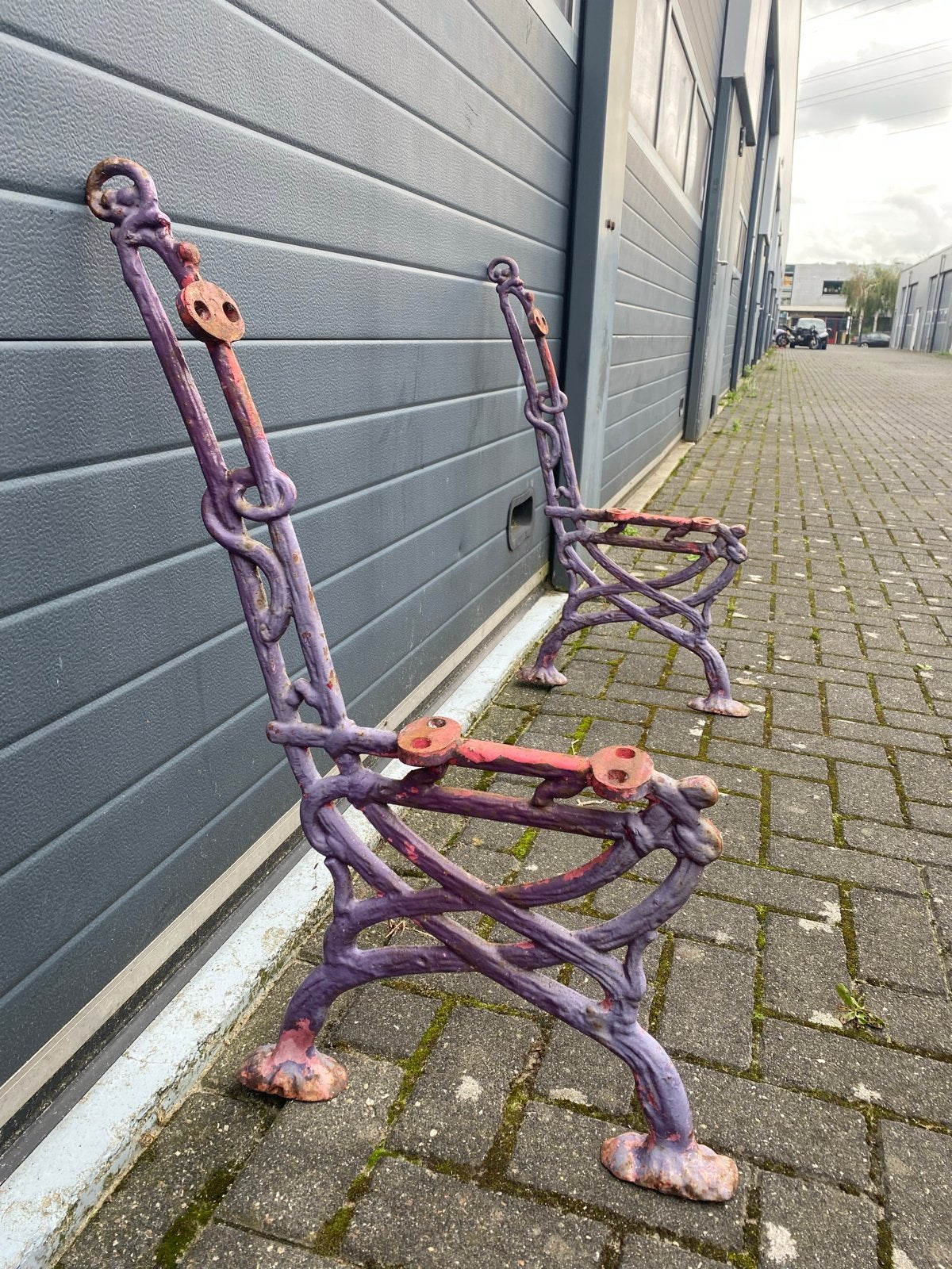 Antieke gietijzeren tuinbank(vintage), Ophalen