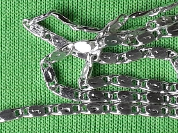 ket. mooi geschakeld collier 2mm - 51/52cm, Verzenden, Nieuw, Zilver, Overige materialen