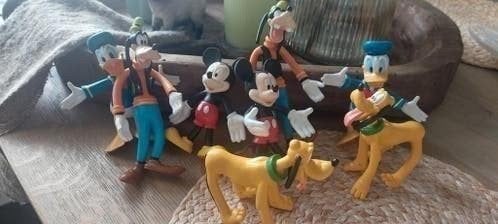 8 AH DISNEY FIGUREN , BEWEEGBARE FIGUREN o.a DONALD , MICKEY, Ophalen of Verzenden, Mickey Mouse, Gebruikt, Beeldje of Figuurtje