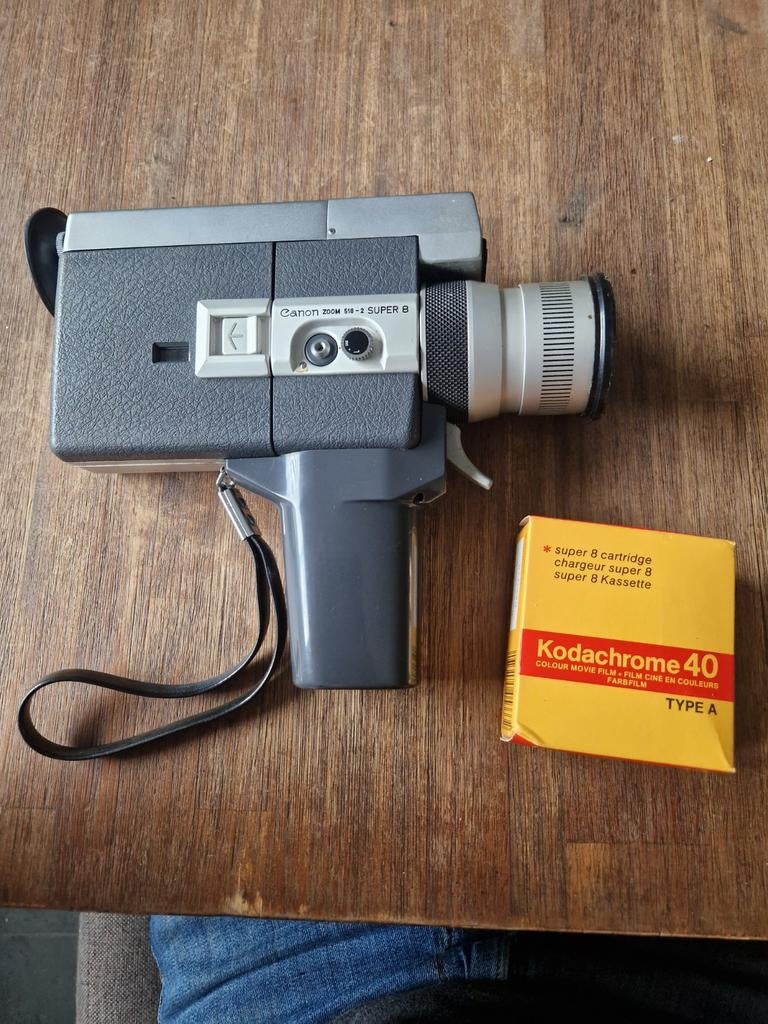 Vintage Canon Zoom 518-2 Super 8 Camera met Kodachrome, Ophalen of Verzenden, 8mm, Camera
