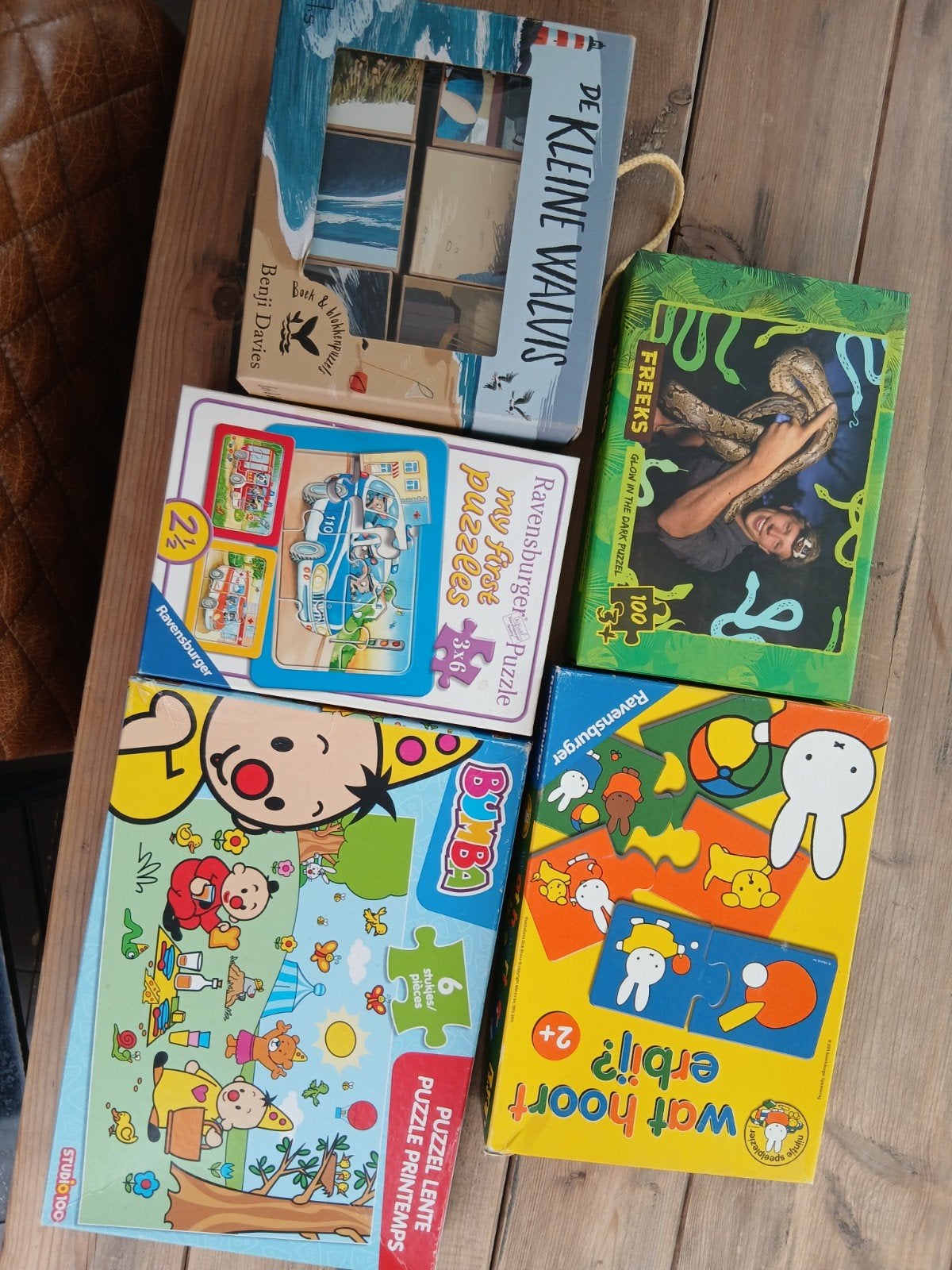 Diverse kinderpuzzels en blokken: Ravensburger, Bumba, Miffy, Ophalen of Verzenden, Meer dan 50 stukjes, Gebruikt, 2 tot 4 jaar