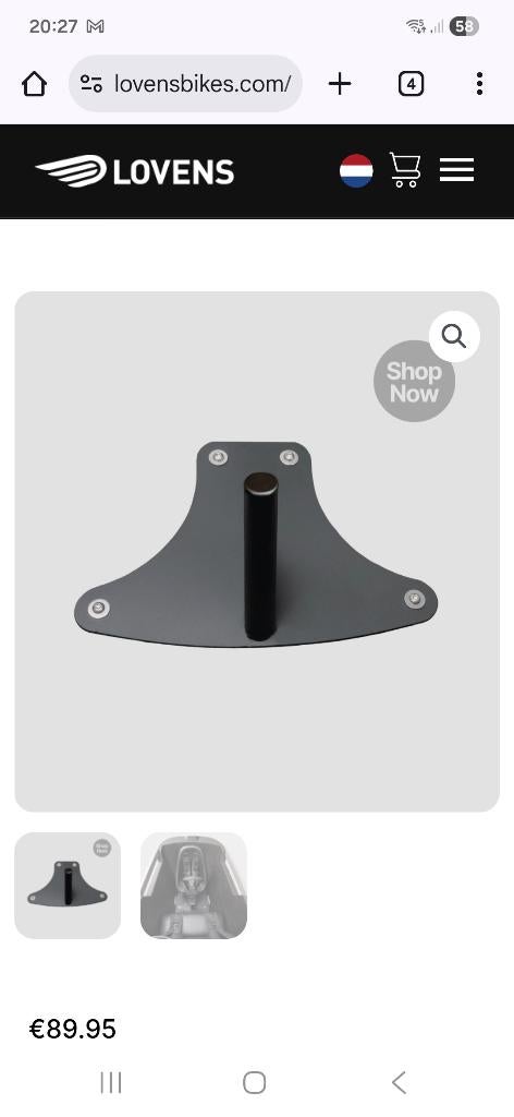 Lovens fietsstoel adapter, Ophalen, Zo goed als nieuw, Lovens