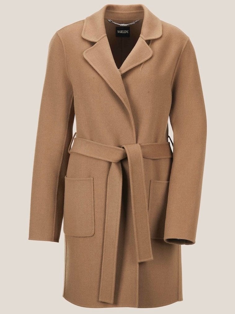Madeleine camel manteljas maat XL, Ophalen of Verzenden, Nieuw, Maat 46/48 (XL) of groter, Beige