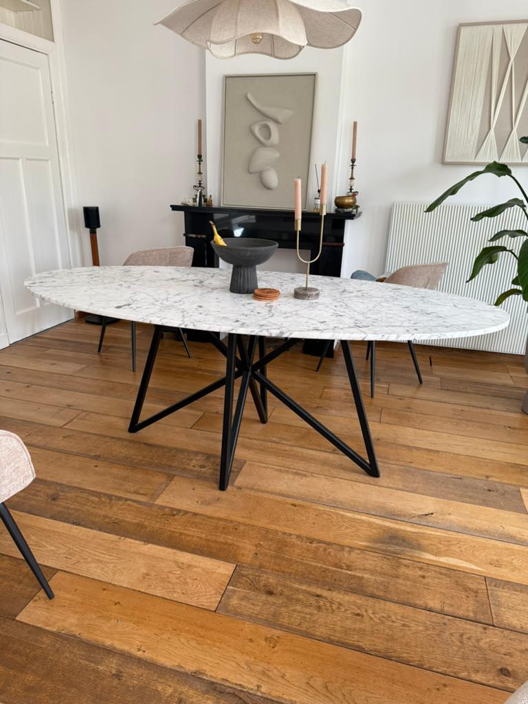 Exclusieve ovalen eettafel marmer | Jan Reek natuursteen, Huis en Inrichting, Tafels | Eettafels, Ophalen, 100 tot 150 cm, 200 cm of meer