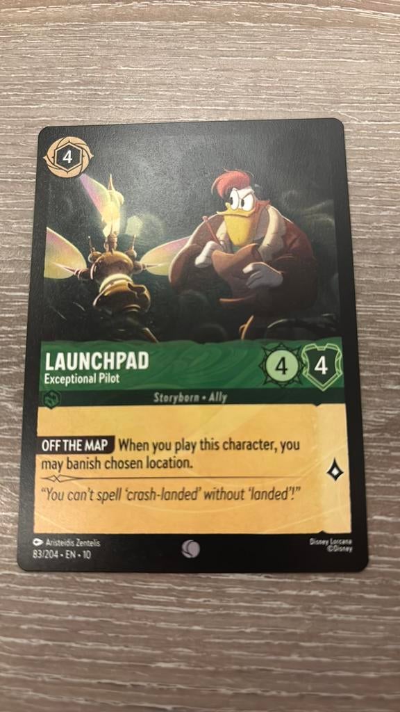 Disney Lorcana Launchpad pilot 83-204 10WHI nonfoil, Ophalen of Verzenden, Zo goed als nieuw, Losse kaart