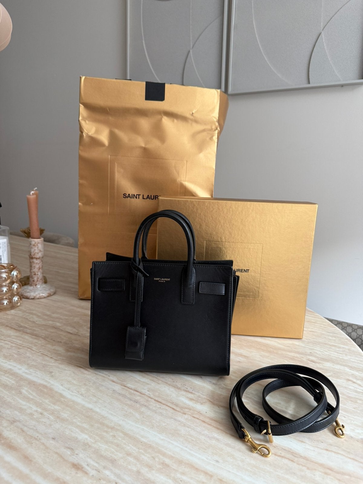 Zgan YSL nano dames handtas te koop!, Ophalen, Zo goed als nieuw, Zwart, Handtas