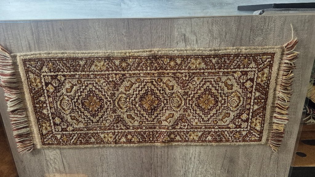 Vintage Perzische tafelloper met franjes (2), Gebruikt, 90 cm, Ophalen of Verzenden, Tafelloper