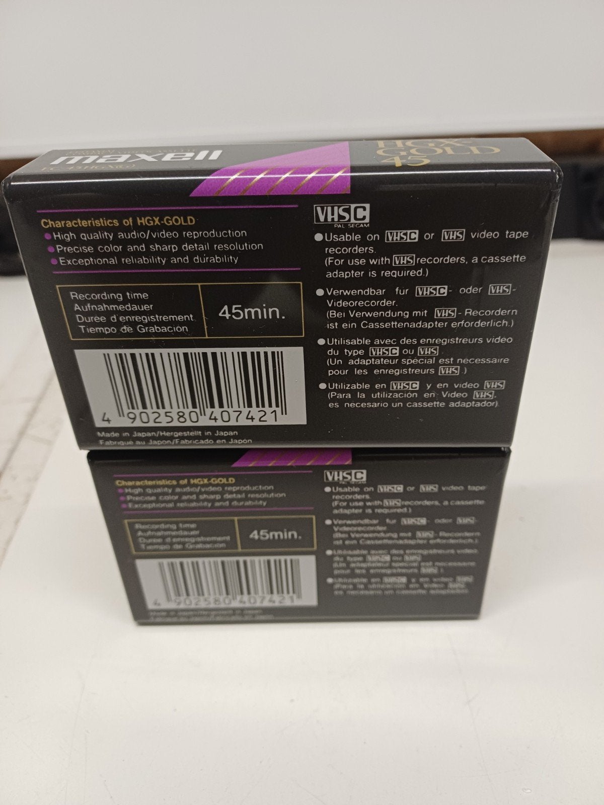 Maxell HGX-Gold 45 VHSC Cassettes (2 stuks) Nieuw, Ophalen of Verzenden