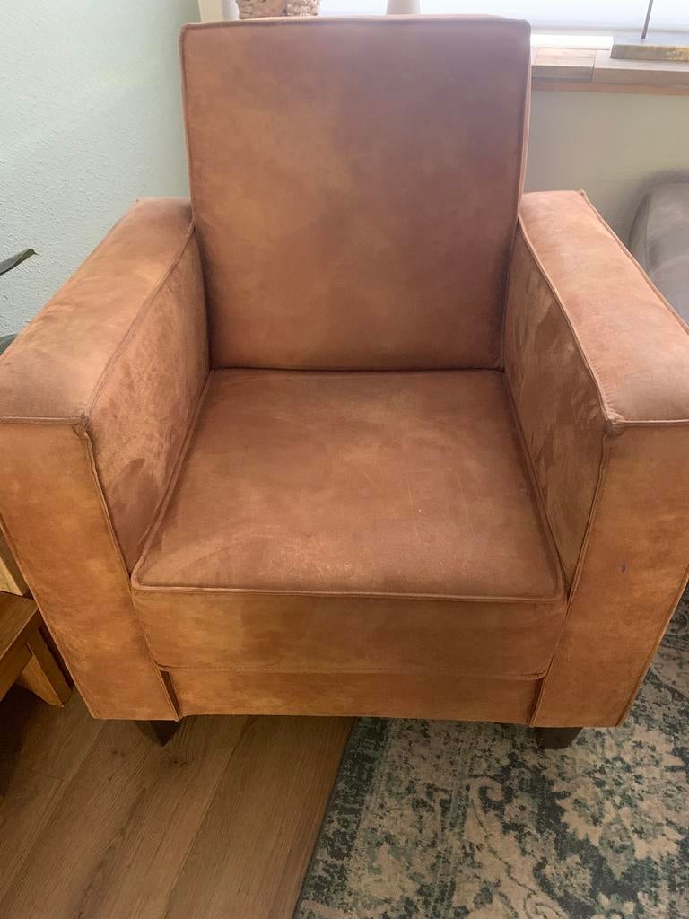 Cognac kleurige stoel, Ophalen, Overige materialen, Gebruikt, Minder dan 75 cm
