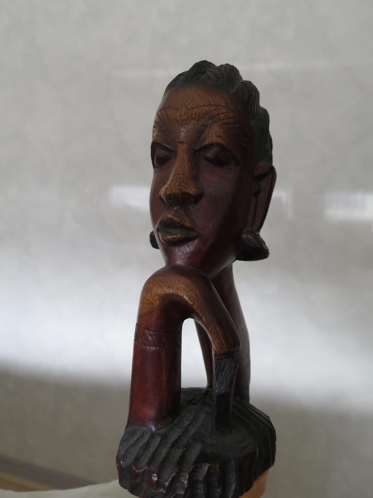 mooi uit hout gesneden vrouw beeld 28 cm, Ophalen of Verzenden