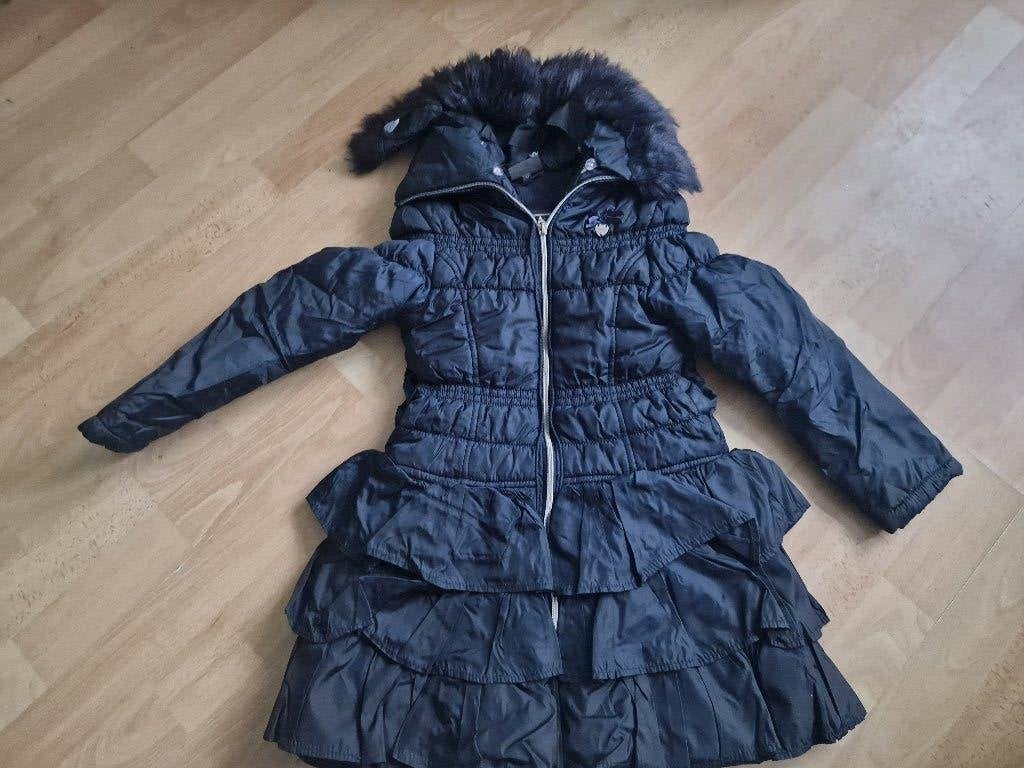 donkerblauwe LE CHIC jas, maat 128, Ophalen of Verzenden, Zo goed als nieuw, Meisje, Jas