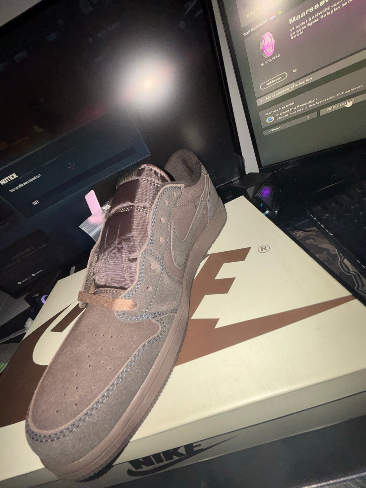 Nike Air Jordan 1 Low Travis Scott Reverse Mocha, Ophalen, Nieuw, Bruin, Sneakers of Gympen