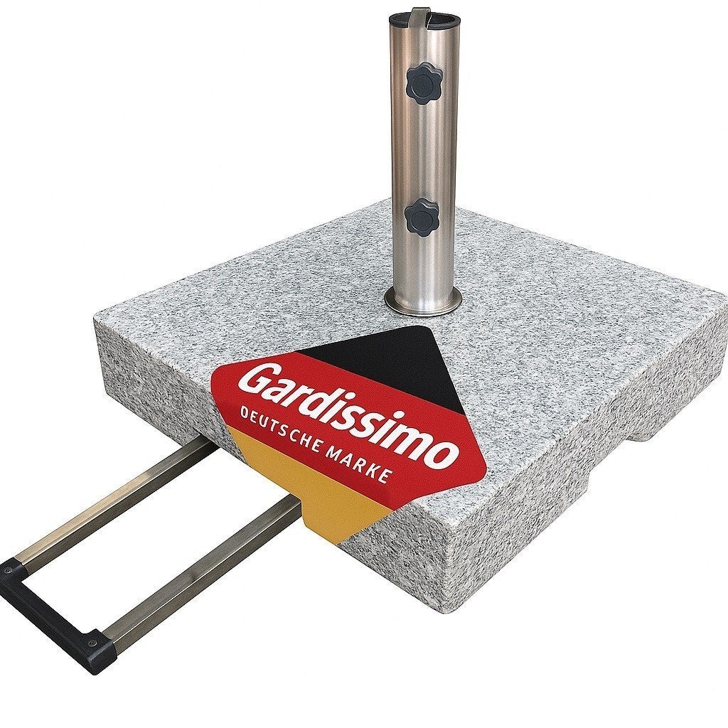 ROBUSTO 70 kg granieten parasolvoet met trolleyfunctie, Ophalen of Verzenden, Nieuw
